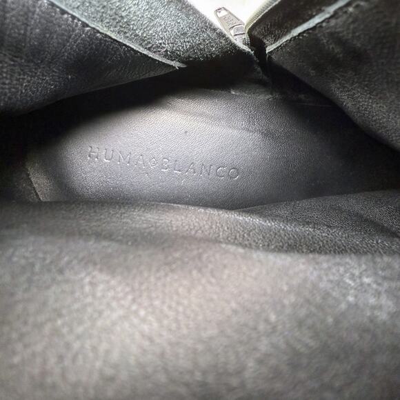 [Huma Blanco] Black Leather Wanda Pointed Toe Ruched Ankle Boots Size 40 US 9 - Picture 12 of 12